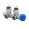 Robinet thermostatisable ½'' X ¾'' equerre double chrome - ENTRAXE 50 mm